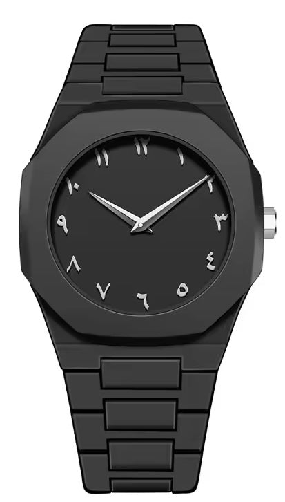 Arabic Styled Numeral Dial Minimalist Plastic Waterproof Watch