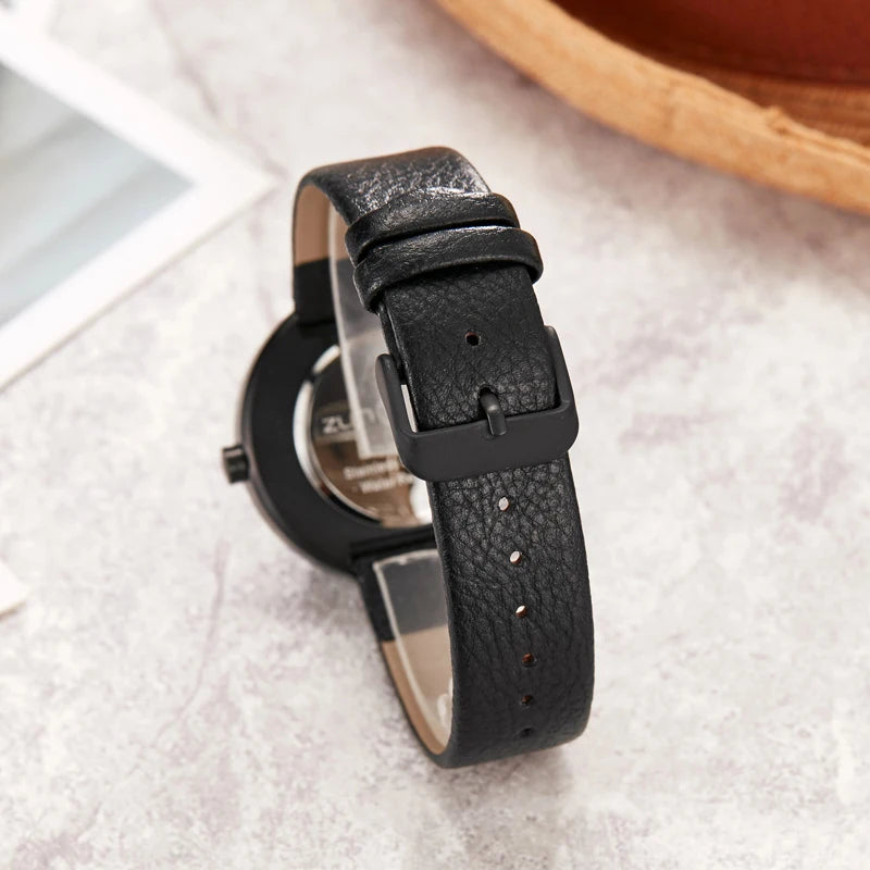 Orthodox Point Style Leather Casual Business Wristwatch