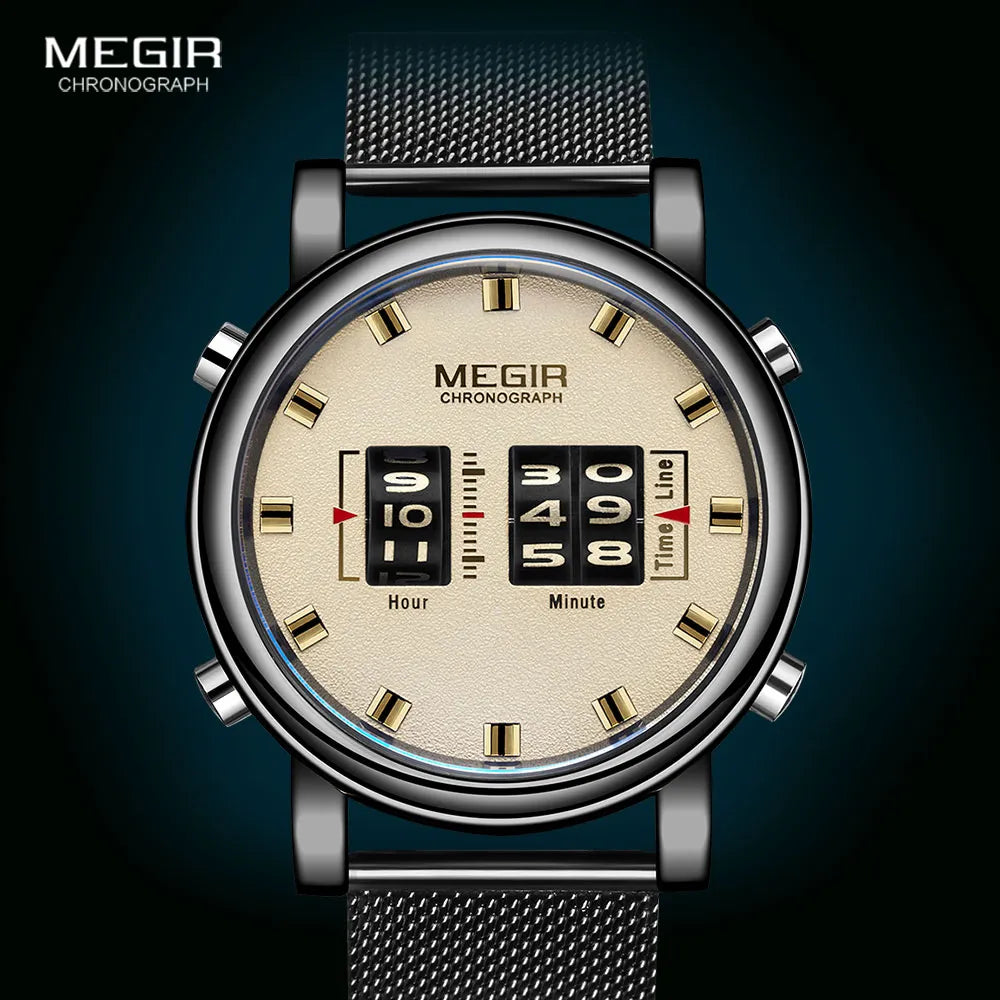Military Inspired Sport Roller Pointer Quartz Strapped Wristwatch