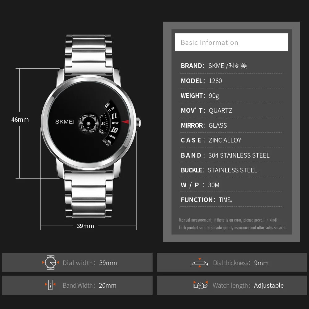 SKMEI Fashion Side Glass Watch