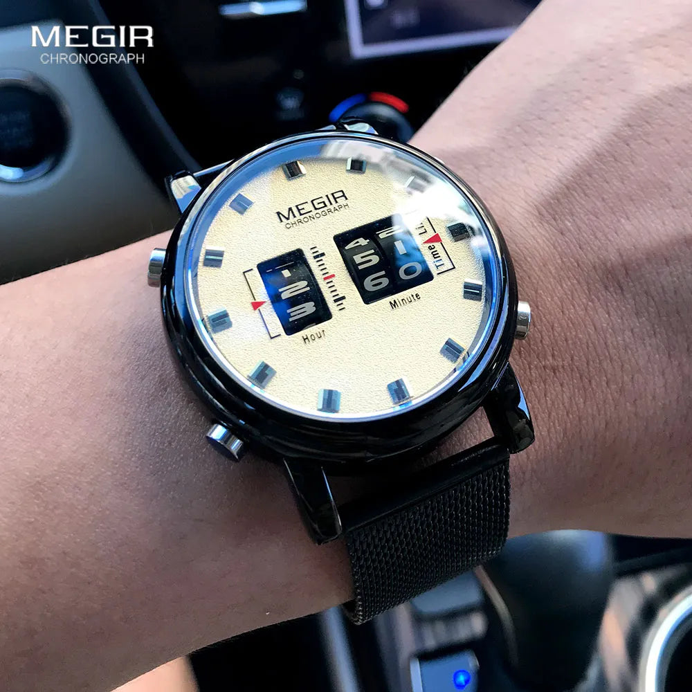 Military Inspired Sport Roller Pointer Quartz Strapped Wristwatch