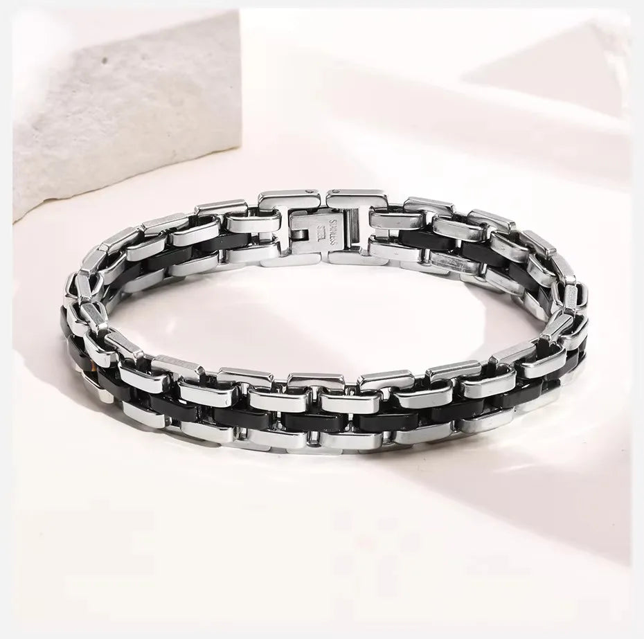Vnox Stylish Strap Chain Bracelets