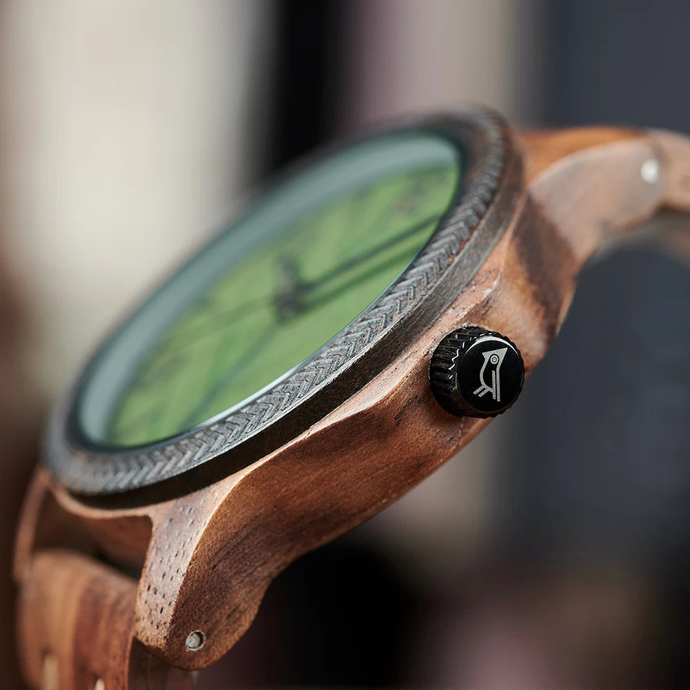 BBRD Leaf Dial Wooden Wristwatch