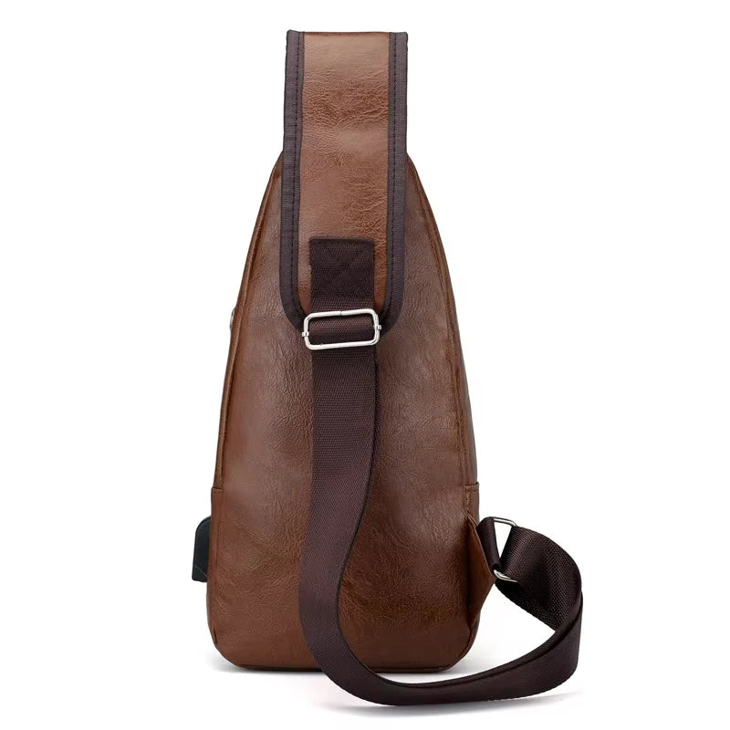 Chest Bag Portable Large Capacity Leather Style