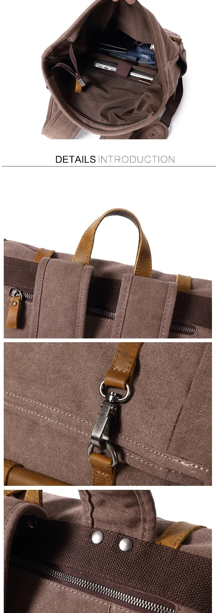 Canvas Leather Backpack