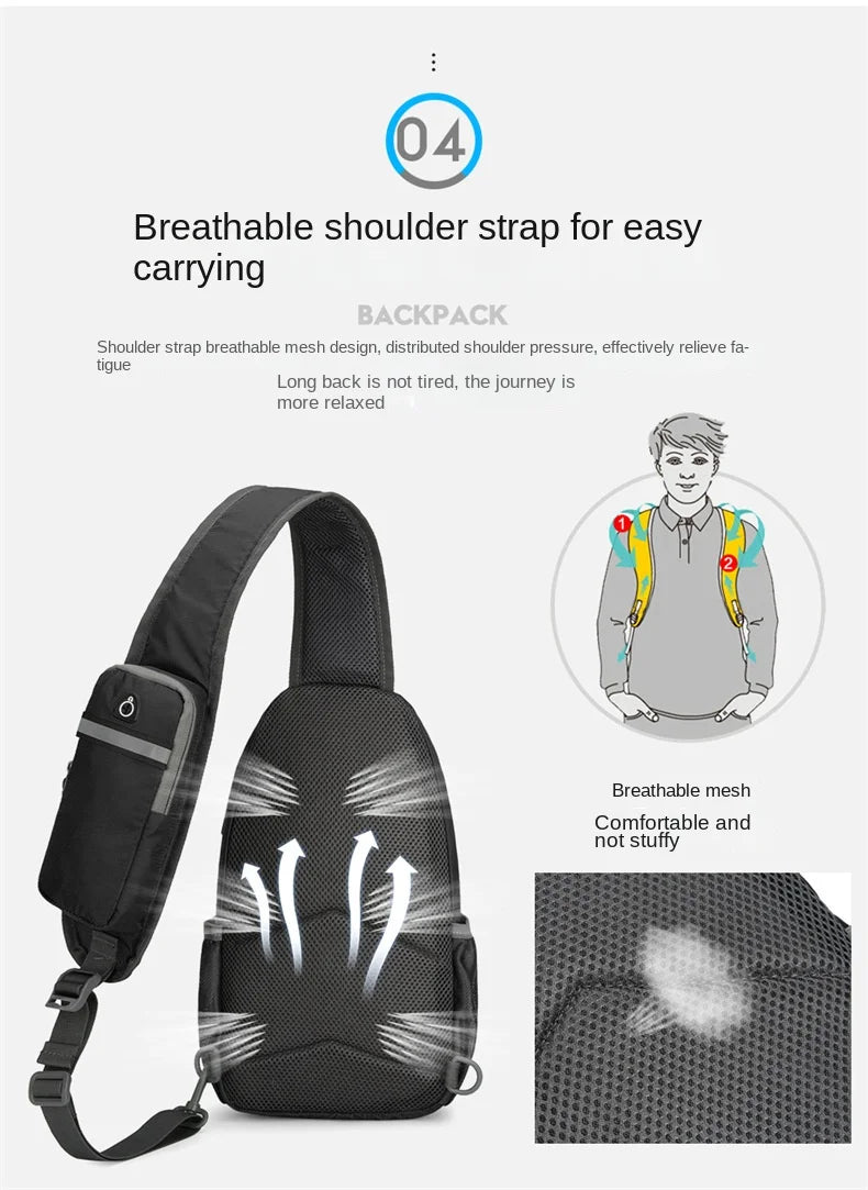 Shoulder Backpack Sling & Chest Crossbody Bag