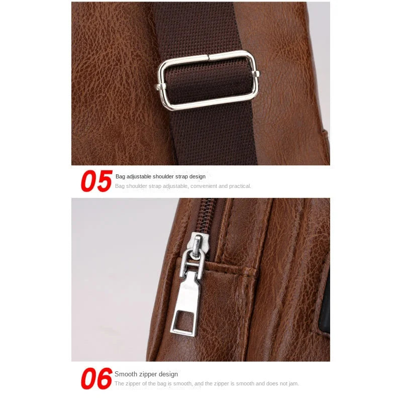 Chest Bag Portable Large Capacity Leather Style