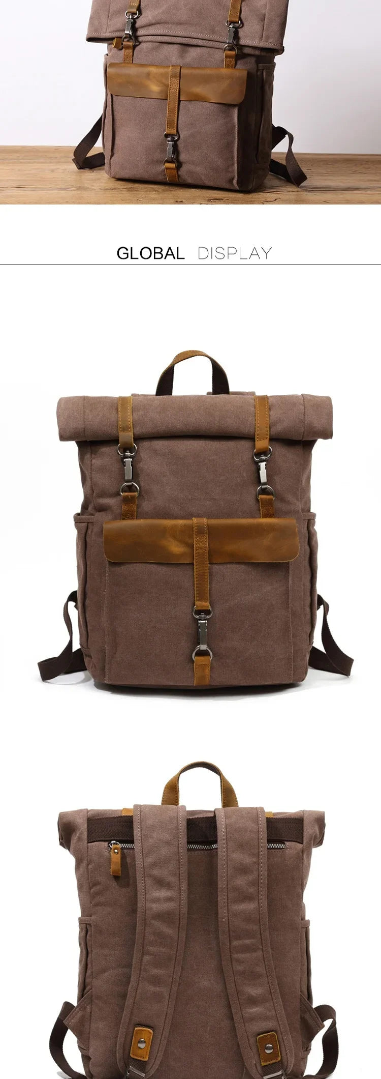 Canvas Leather Backpack