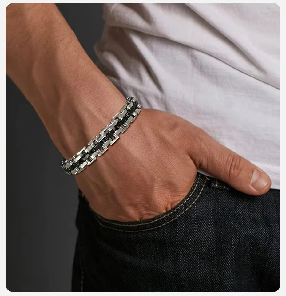 Vnox Stylish Strap Chain Bracelets