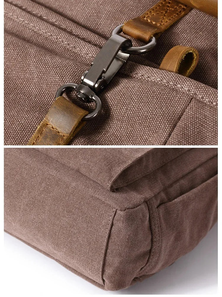 Canvas Leather Backpack