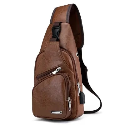 Chest Bag Portable Large Capacity Leather Style