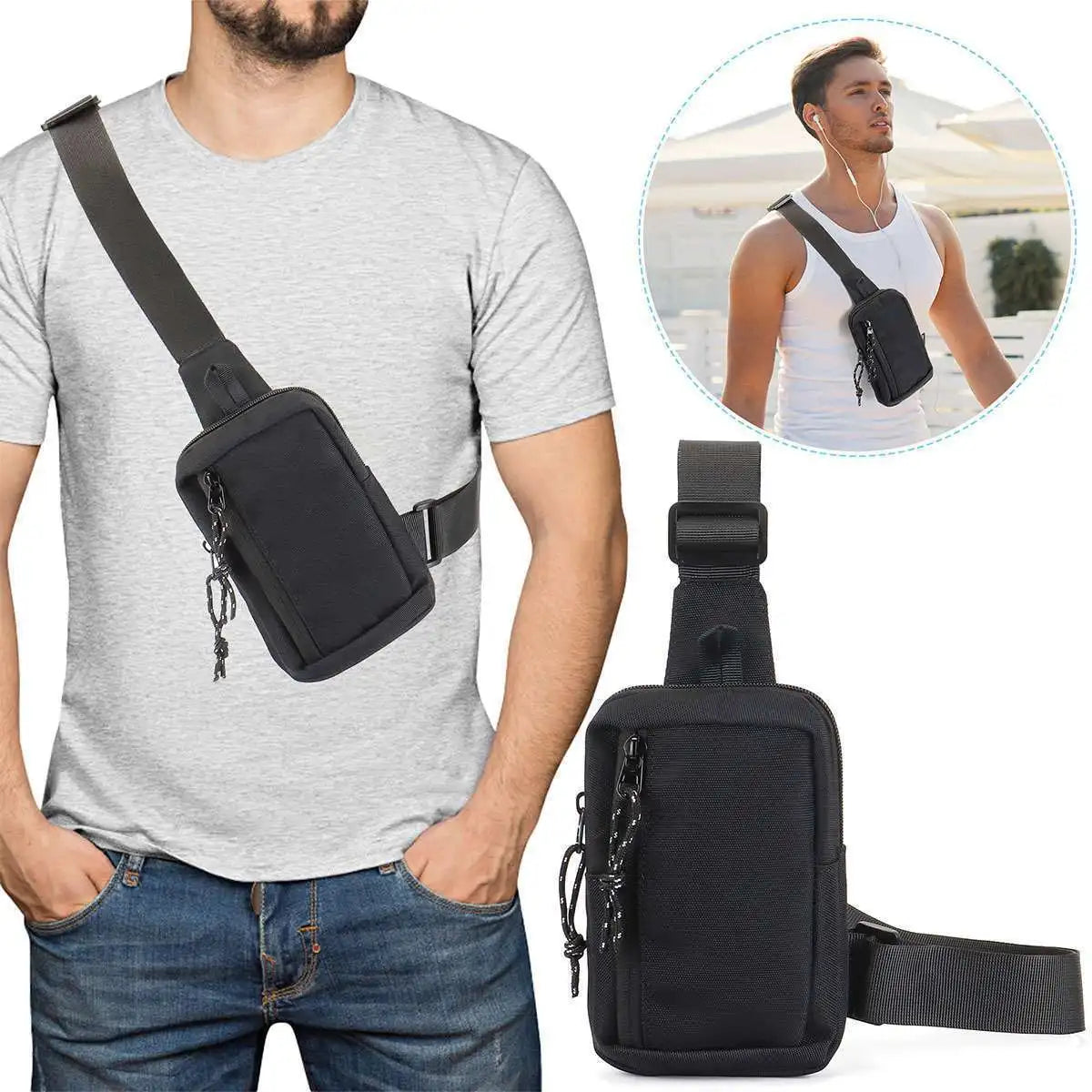 Shoulder Oxford Chest & Crossbody Casual Travel Phone Bag