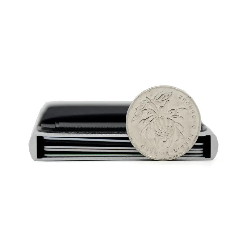 Slim Aluminum Wallet Mini RFID Wallet Automatic Pop up Bank Card Case