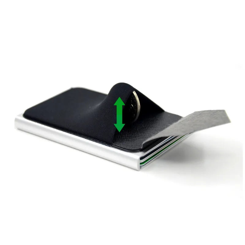 Slim Aluminum Wallet Mini RFID Wallet Automatic Pop up Bank Card Case