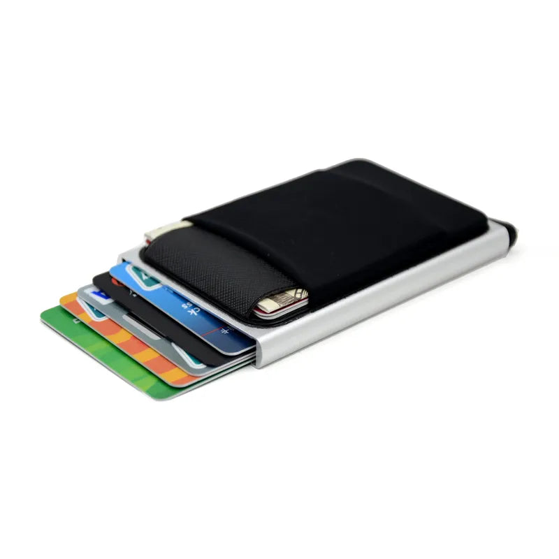 Slim Aluminum Wallet Mini RFID Wallet Automatic Pop up Bank Card Case