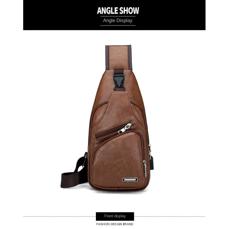 Chest Bag Portable Large Capacity Leather Style
