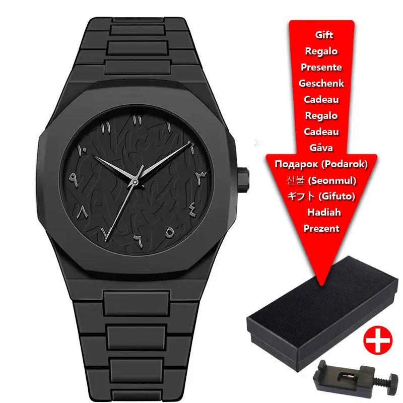 Arabic Styled Numeral Dial Minimalist Plastic Waterproof Watch