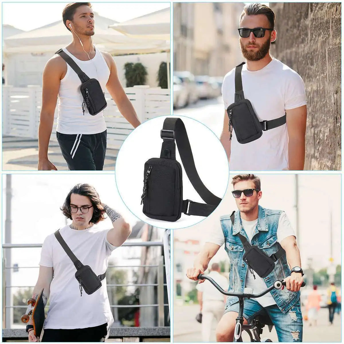 Shoulder Oxford Chest & Crossbody Casual Travel Phone Bag