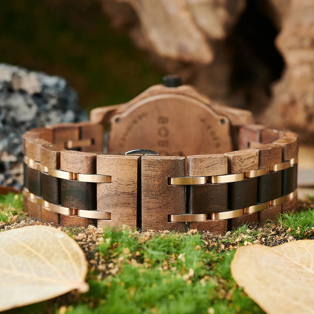 BBRD Leaf Dial Wooden Wristwatch