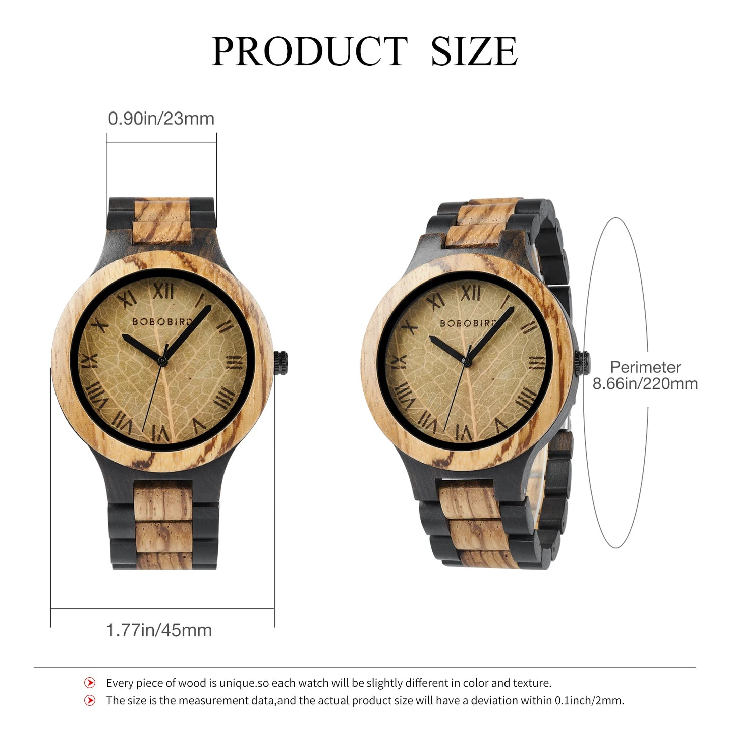 BBRD Leaf Dial Wooden Wristwatch