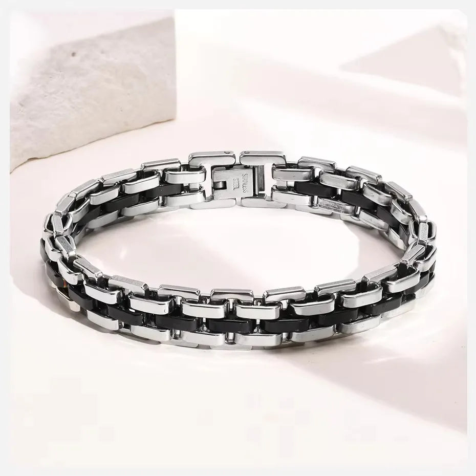 Vnox Stylish Strap Chain Bracelets