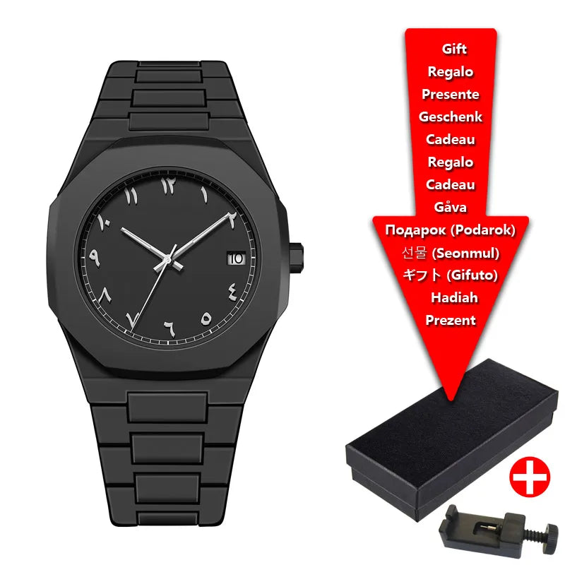 Arabic Styled Numeral Dial Minimalist Plastic Waterproof Watch