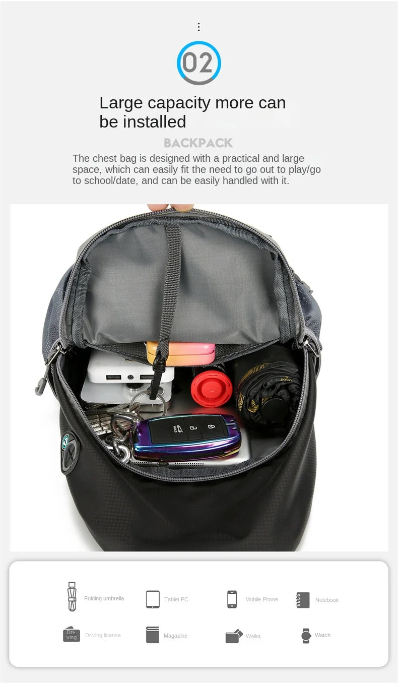 Shoulder Backpack Sling & Chest Crossbody Bag