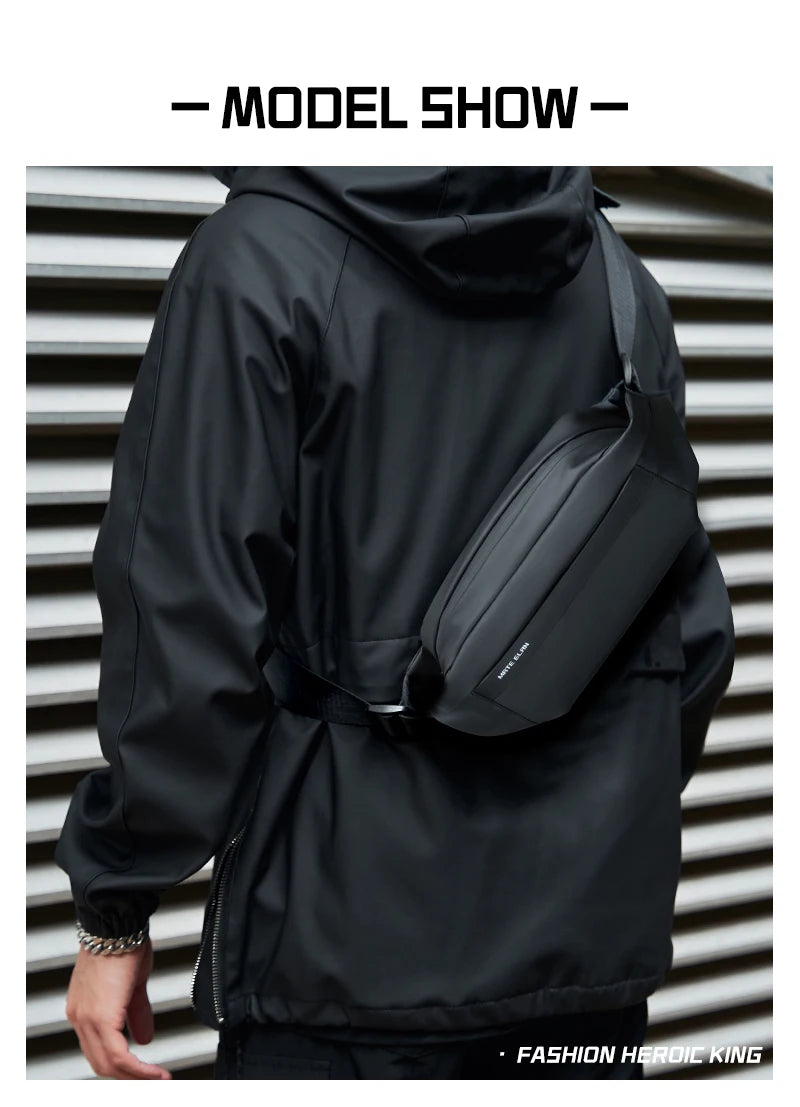 Waterproof Chest Bag, Solid Crossbody Bag for Travel & Sports