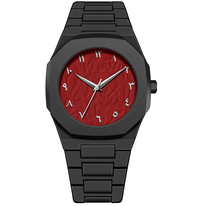 Arabic Styled Numeral Dial Minimalist Plastic Waterproof Watch