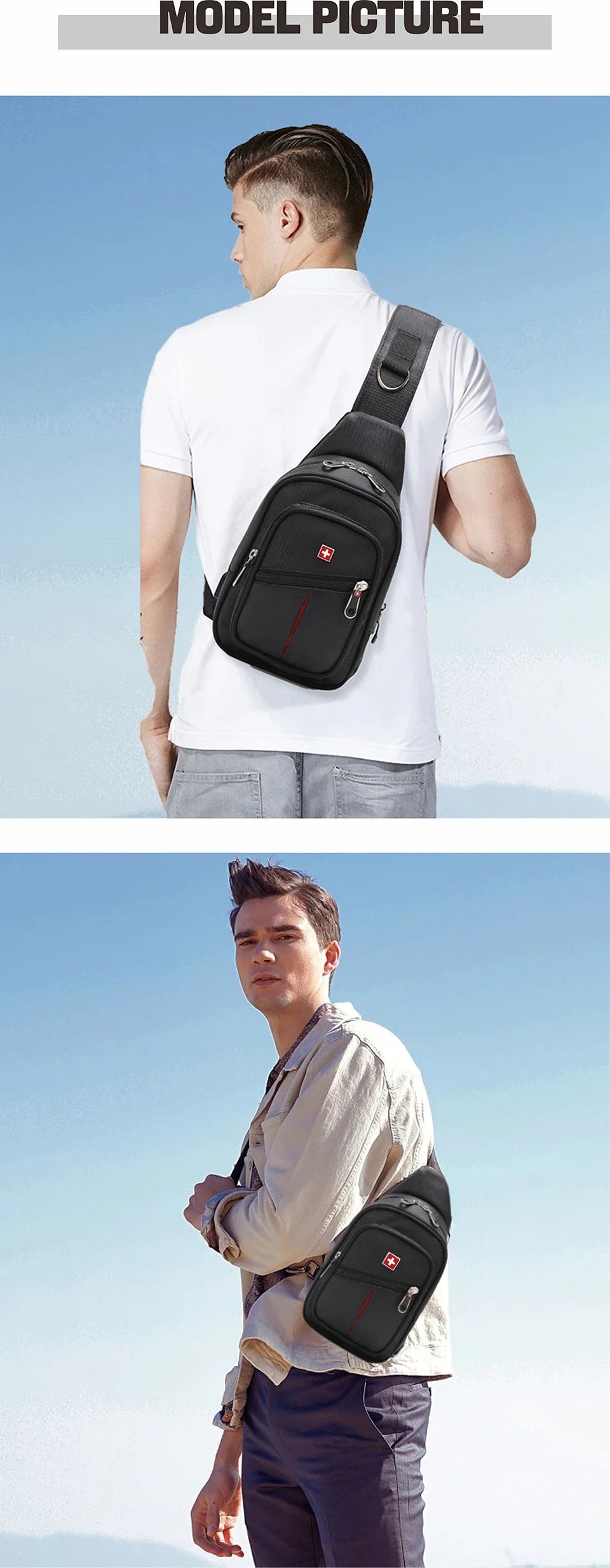 SM Chest Sling Water Proof Large Space Travel Bag