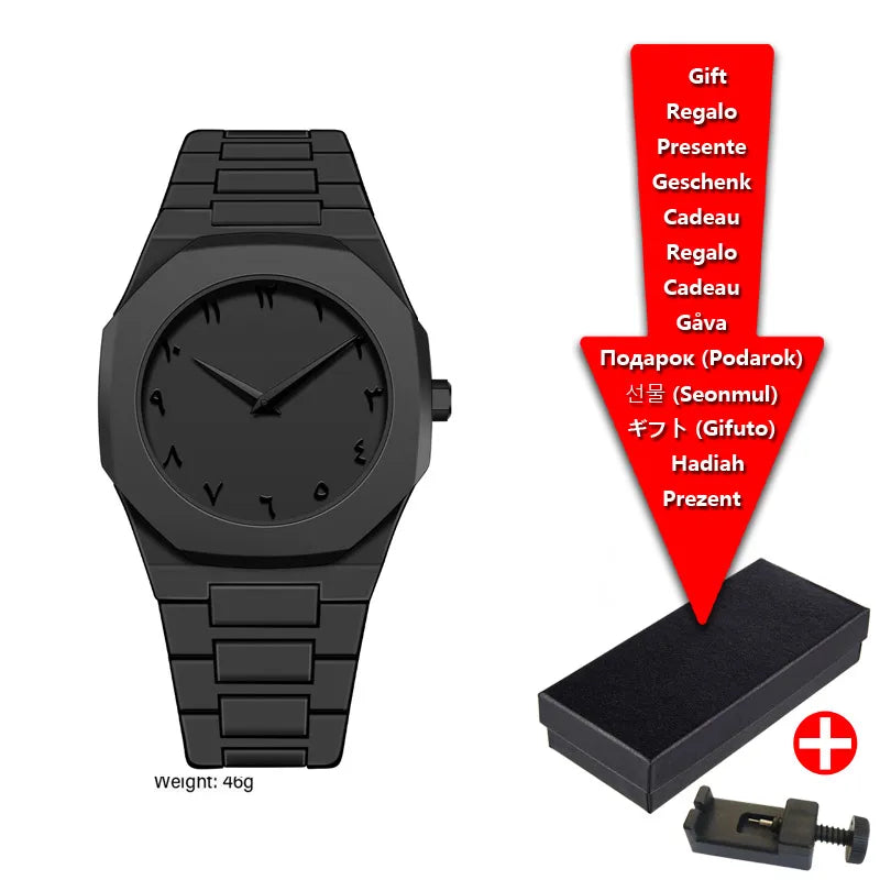 Arabic Styled Numeral Dial Minimalist Plastic Waterproof Watch