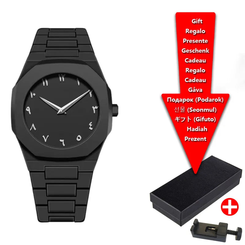 Arabic Styled Numeral Dial Minimalist Plastic Waterproof Watch