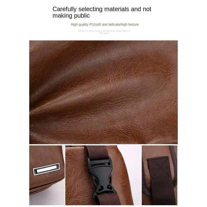 Chest Bag Portable Large Capacity Leather Style