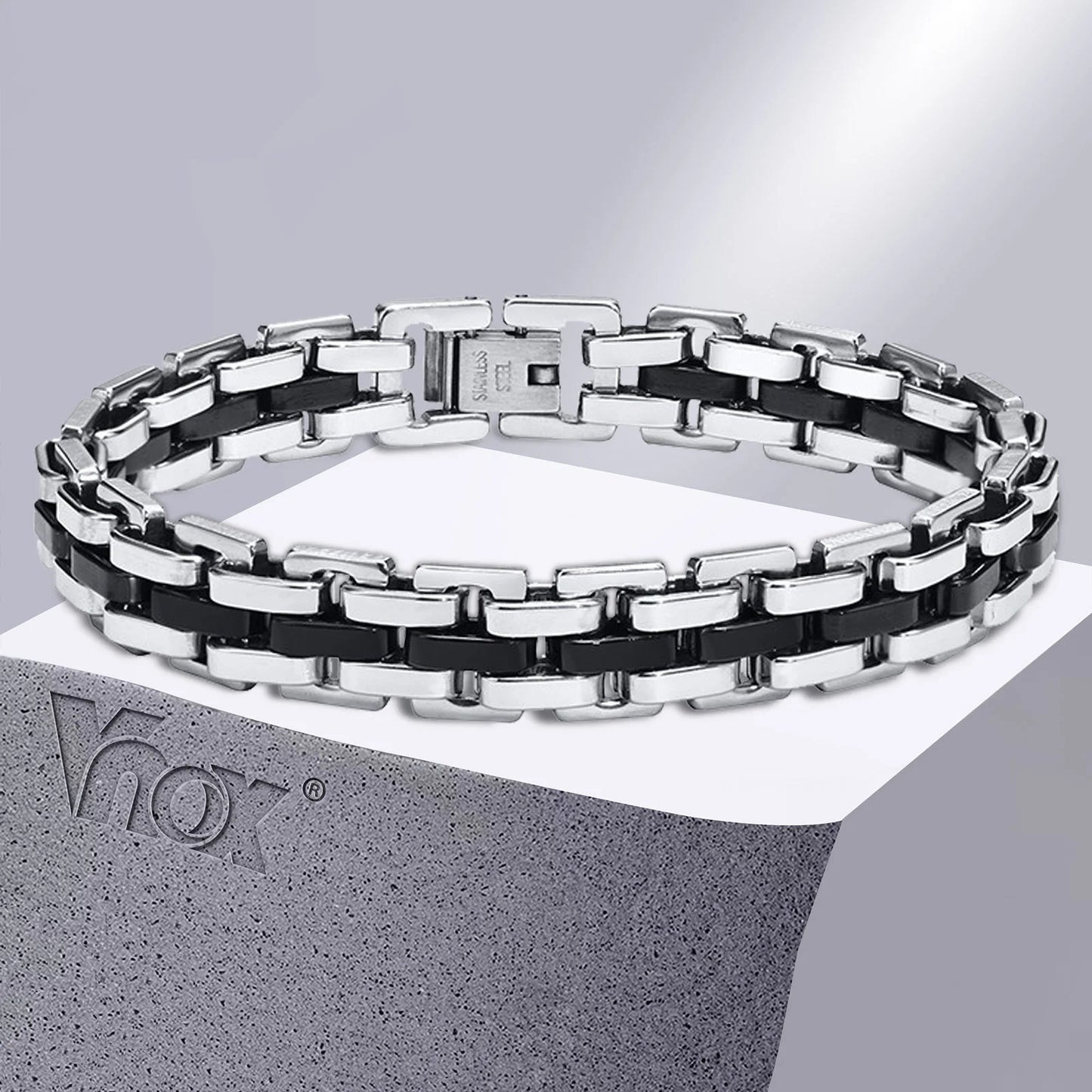 Vnox Stylish Strap Chain Bracelets
