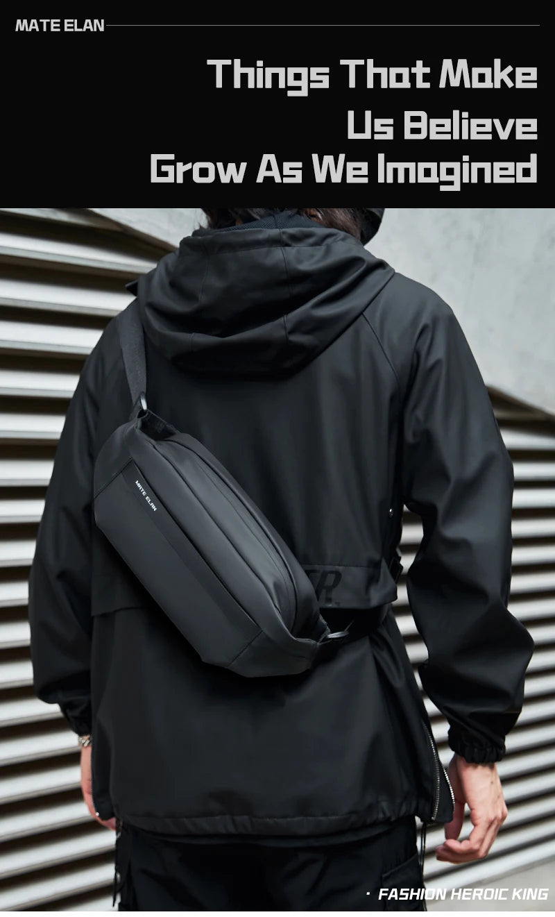 Waterproof Chest Bag, Solid Crossbody Bag for Travel & Sports