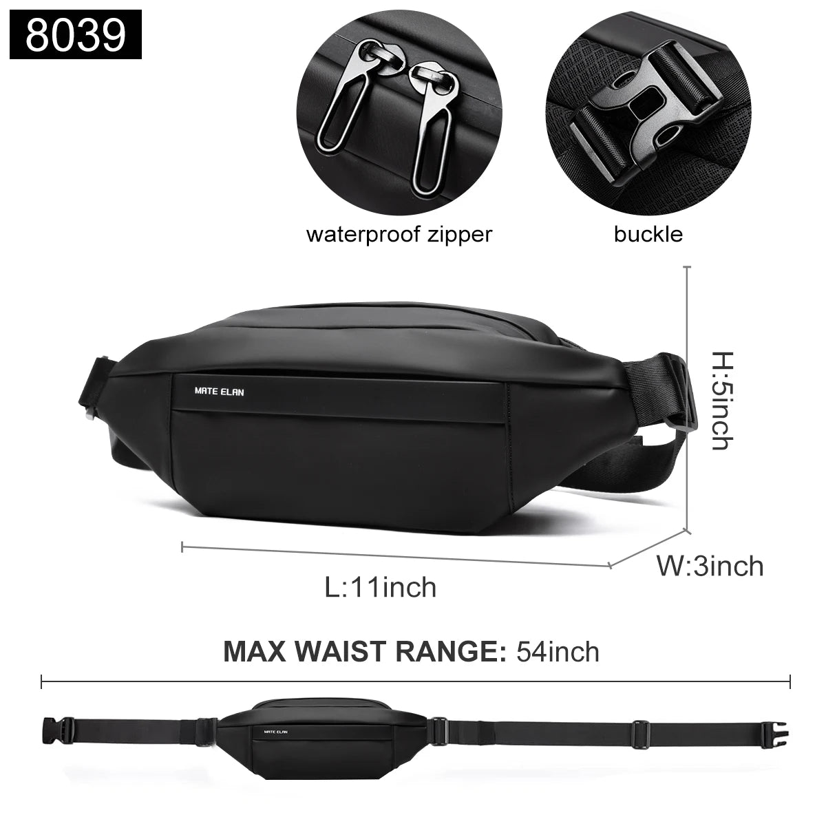 Waterproof Chest Bag, Solid Crossbody Bag for Travel & Sports