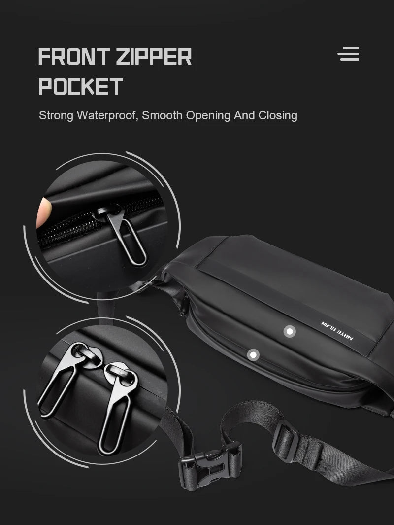 Waterproof Chest Bag, Solid Crossbody Bag for Travel & Sports