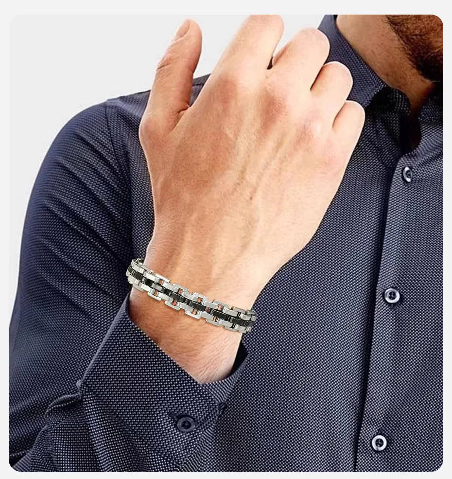 Vnox Stylish Strap Chain Bracelets