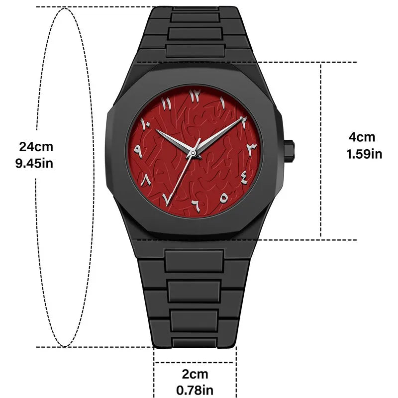 Arabic Styled Numeral Dial Minimalist Plastic Waterproof Watch