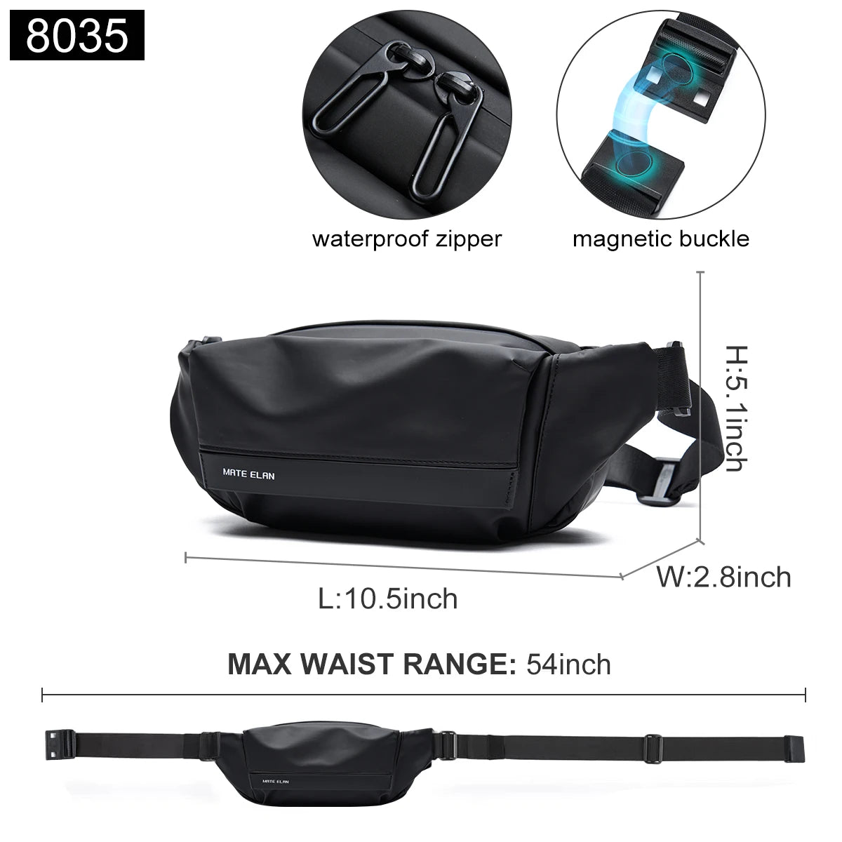 Waterproof Chest Bag, Solid Crossbody Bag for Travel & Sports