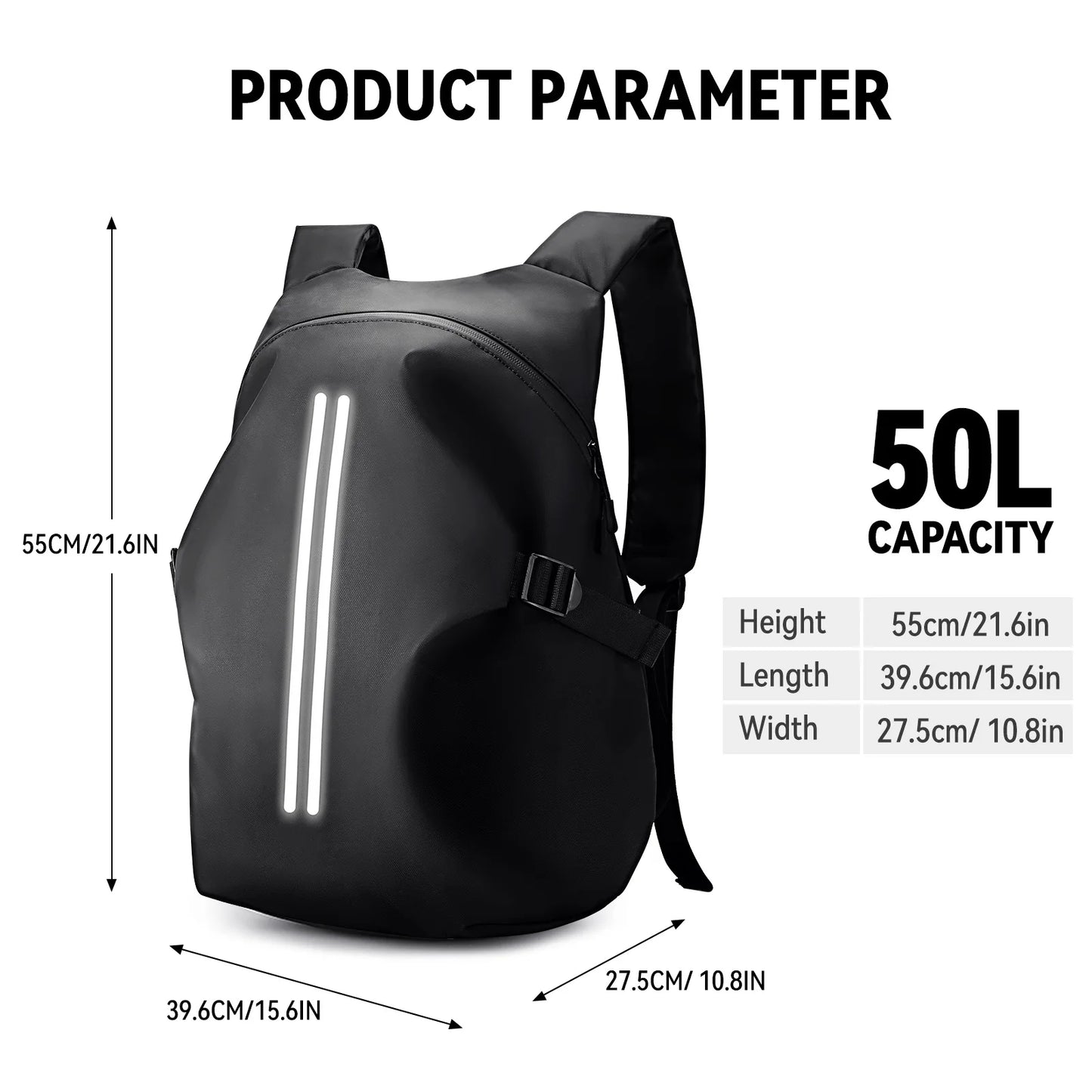 Motorcyclists Waterproof Reflective Travel Backpack