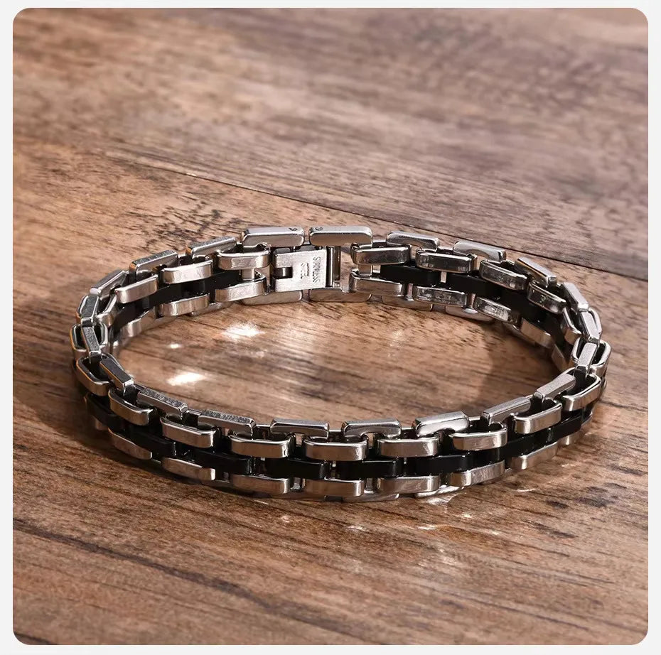 Vnox Stylish Strap Chain Bracelets