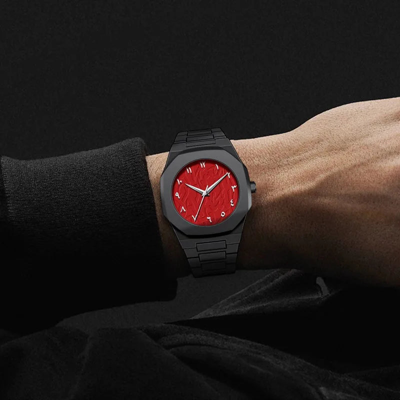 Arabic Styled Numeral Dial Minimalist Plastic Waterproof Watch