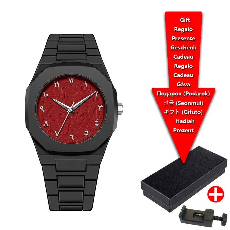 Arabic Styled Numeral Dial Minimalist Plastic Waterproof Watch