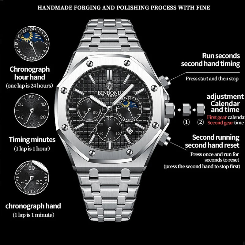 Poedagar Stainless Steel Casual Elegant Watch