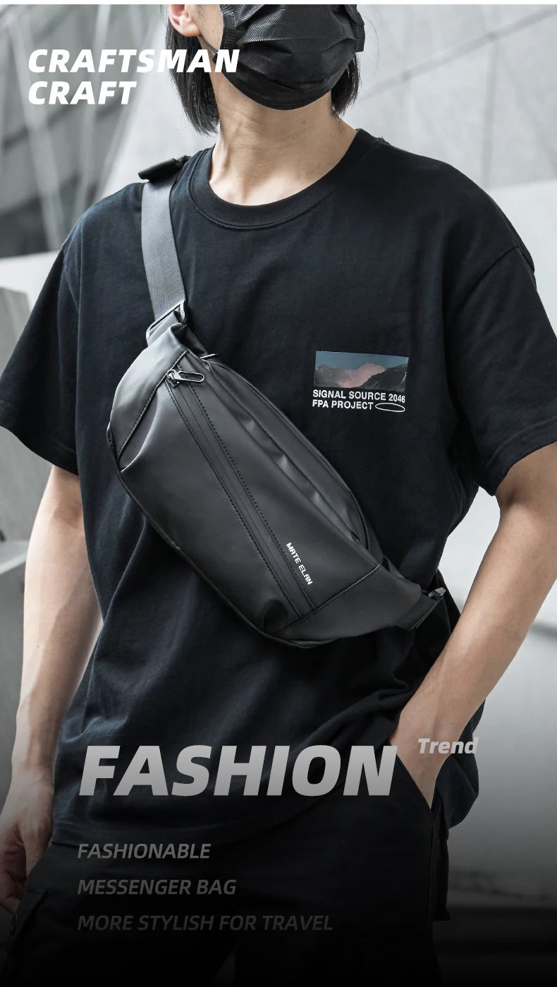 Waterproof Chest Bag, Solid Crossbody Bag for Travel & Sports