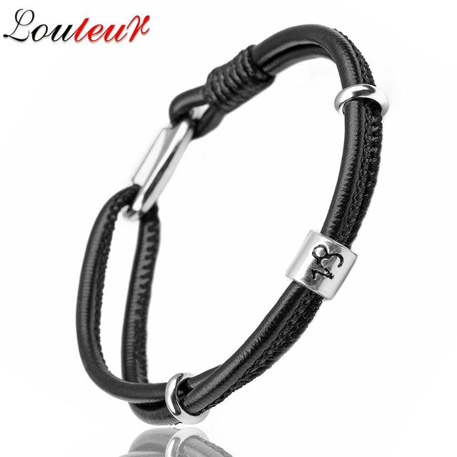 Genuine Constellation 12 Zodiac Signs Leather Bracelet