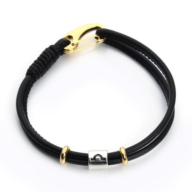Genuine Constellation 12 Zodiac Signs Leather Bracelet