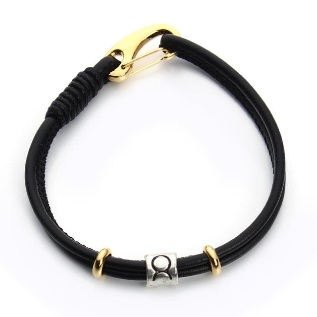 Genuine Constellation 12 Zodiac Signs Leather Bracelet