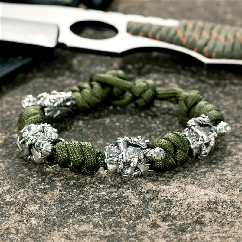 Retro Nordic Knight Bracelets Men Navy Style Vikings Woven Lanyard Survival Rope Bangle Creative homme Jewelry Gift Dropshipping